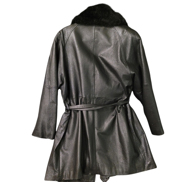 Pelle New York Milan leather wrap coat with real fur collar - M.           J91 - Picture 4 of 7